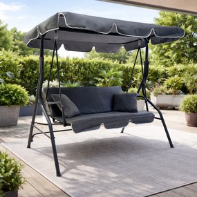 Huśtawka ogrodowa 3-osobowa Puerto MAS-4003A, szara