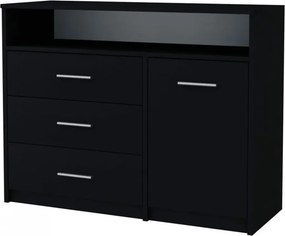 Komoda czarna z szufladami do salonu T1-F44