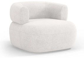 Biały fotel z materiału bouclé Jenny – Micadoni Home