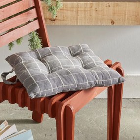 Poduszka na krzesło w kratę SOFT GEOMETRY, bawełniana, 40 x 40 cm