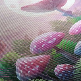 Obraz - Grzyby w pełni księżyca, grafika (z zegarem) (90x30 cm)
