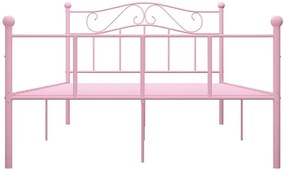 Różowe metalowe łóżko w stylu loft 160x200 cm - Fiosa