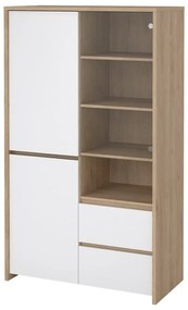 Biało-naturalna witryna w dekorze dębu 100x170x48 cm Next – Tvilum