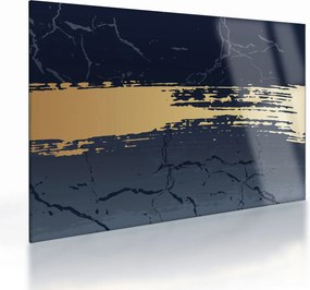 Obraz na szkle - Niebiesko-złota abstrakcja N⁰2 (70x50 cm)