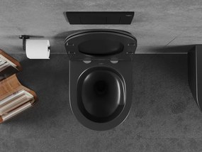 Mexen Lena miska wc Rimless Tornado z deską wolnoopadającą slim, duroplast, czarna mat - 30221085T