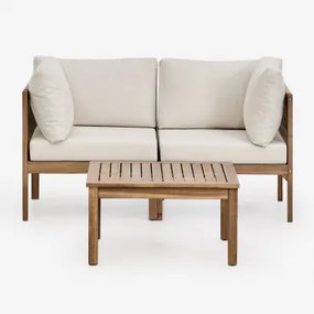 Zestaw Do Salonu Składający Się Z Dwuczęściowej Sofy Modułowej Z Podłokietnikami I Stolikiem Kawowym - Sklum