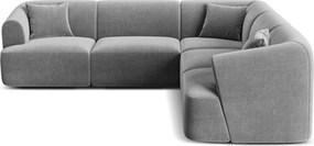 Jasnoszary aksamitny narożnik Campi – Cosmopolitan Design