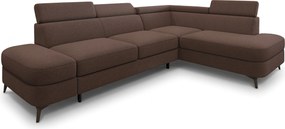 Masseno Narożnik AVISE z funkcją spania i pojemnikiem na pościel Narozniki L, Rozkładana sofa - Brązowy, QUELLE 25