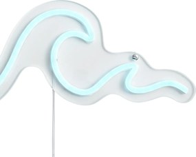 Neonowa lampa ścienna niebieska z LED - Wave