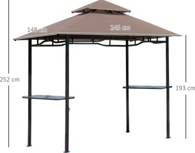 Outsunny Pawilon Grillowy Namiot Ogrodowy z Podwójnym Daszkiem Stalowy | Aosom PL