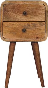 Artisan Furniture Mini dębowa zakrzywiona szafka nocna, sypialnia