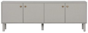 Jasnoszara szafka pod TV z litego drewna sosnowego 160x56 cm Madu – WOOOD