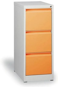 Szafa kartotekowa A4, 3 szuflady, cała pomarańczowa, wys. 1020 mm