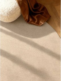 Beżowy wełniany okrągły dywan tkany ręcznie ø 160 cm Puristic Knots – Elle Decoration