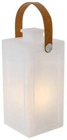 Zewnetrzna Nowoczesna lampa stołowa biała z efektem płomienia, ładowana, IP44 - StardDesignerski Oswietlenie zewnetrzne