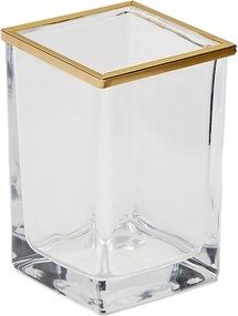 Szklany kubek na szczoteczki do zębów w kolorze złota Soanet – Kave Home