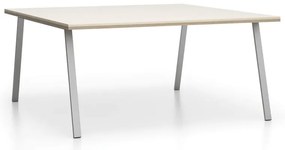 Biurko DOUBLE LAYERS, bez przegród, dąb naturalny/dąb bejcowany