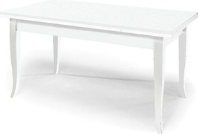 Rozkładany biały drewniany stół 160x85 - 240x85 cm - SANTA CROCE