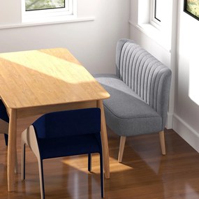 HOMCOM Sofa 2-osobowa, sofa tapicerowana o wyglądzie lnu, drewniana rama, do salonu i sypialni, 117 cm, szara