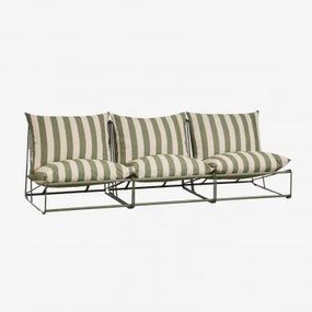 Modułowa Sofa Ogrodowa 3-częściowa Amaro Beż Tapioki - Głęboka Oliwkowa Zieleń - Sklum