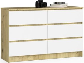 Skandynawska komoda do sypialni dąb artisan + biały S4-C70