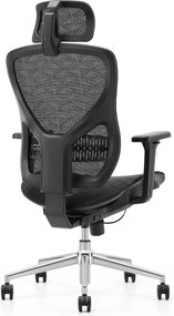 Fotel siatkowy do pracy przy komputerze Herta, zgodny z normą BHP