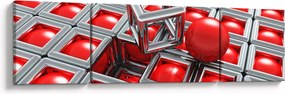 Obraz - 3D metaliczna abstrakcja (170x50 cm)