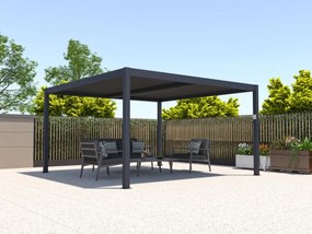 Pergola bioklimatyczna wolnostojąca elektryczna z antracytowego aluminium z otwieranym dachem 15,6 m² - AMADORA