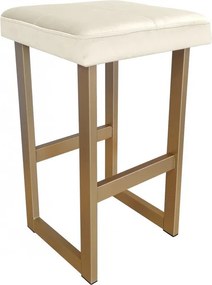 Hoker ALEX krzesło barowe tkanina Welur podstawa metalowa : Kolor Stelaża - Złoty, Kolor tkaniny - VELVET - MG50, Wysokość - 60 cm