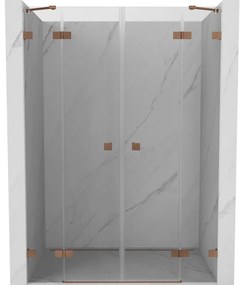 Mexen Lunar Duo drzwi prysznicowe uchylne 170 cm, transparent, miedź szczotkowana - 834D-170-000-65-00