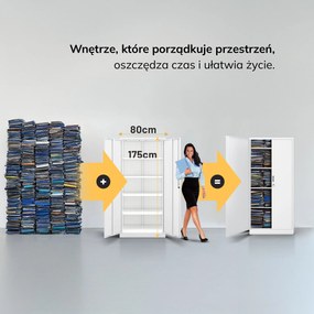 Szafa JAN Compact 1750 x 800 x 400 mm, biała