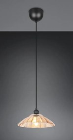 Czarno-bursztynowae metalowa lampa wisząca ze szklanym kloszem ø 29,5 cm Eluna – Reality