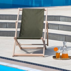 Leżak ogrodowy drewniany Gozo Classic khaki PATIO