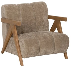 Brązowy fotel z tkaniny szenilowej Birch – Ixia