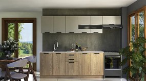 Komplet mebli kuchennych 260 cm dąb cremona + kaszmir  S8-E55