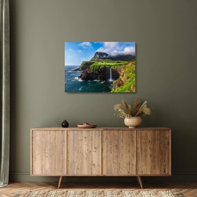 Obraz na szkle - Wodospad Múlafossur (70x50 cm)