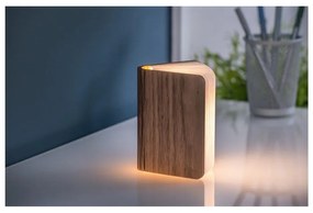 Brązowa lampa stołowa LED z tekstylnym kloszem (wysokość 2,5 cm) Booklight – Gingko