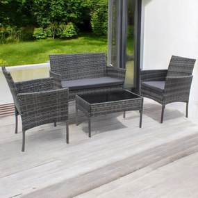 Zestaw mebli ogrodowych - sofa fotele i stolik Natal 010 szary
