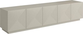 Szafka RTV Asha 200 cm pięciodrzwiowa z ryflowanym frontem - kaszmir