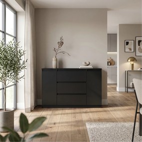 Komoda NUDO 138,5 cm do Salonu Sypialni Czarny