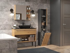 Słupek łazienkowy wysoki z koszem na pranie Nel III ANTRACYT ARTISAN