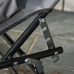 Outsunny Leżak z otworem na twarz i poduszkami, składany, wodoodporne pokrycie, metalowa rama, Ciemnoszary