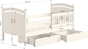 Łóżko dziecięce Amely 80x180 z tablicą suchościeralną - szary