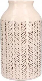 Osłonka Ceramiczna beżowa 17 cm Nowoczesny Wazon zdobiony Elegancki vintage