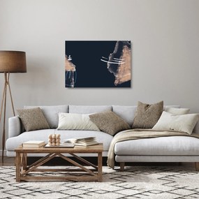 Obraz na szkle - Ciemnoniebieska abstrakcja (70x50 cm)