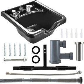 Zbiornik na Szampon SucceBuy, Zbiornik na Szampon z Plastiku ABS, dla Fryzjerów, Centrum Spa, Salon Fryzjerski, Salon Urody, Dom, Czarny