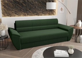 BEDANTE SOFA REBI BIS z funkcją spania POSO 14 Butelkowa zieleń z pojemnikiem na pościel, sofa do salonu, kanapa, sofa rozkładana, sofa z pojemnikiem, wersalka