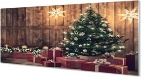 Szklany Panel Świąteczny Klimat na Drewnie