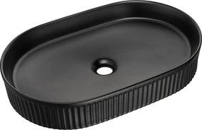 Czarna owalna ceramiczna umywalka F9-D41
