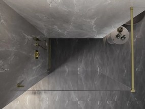 Mexen Lunar ścianka prysznicowa Walk-in lewa 150 x 200 cm, transparent 8 mm, złota szczotkowana - 830-150-000-55-00-L